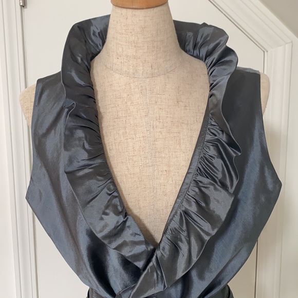 NWT!! Elizabeth Gillett Silk Taffeta Wrap Top - Picture 2 of 8